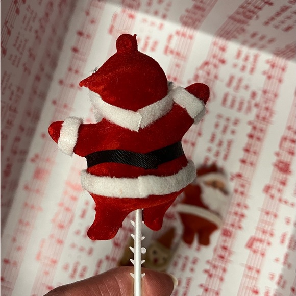 5 chenille fuzzy Santa Clause vintage - Picture 7 of 13